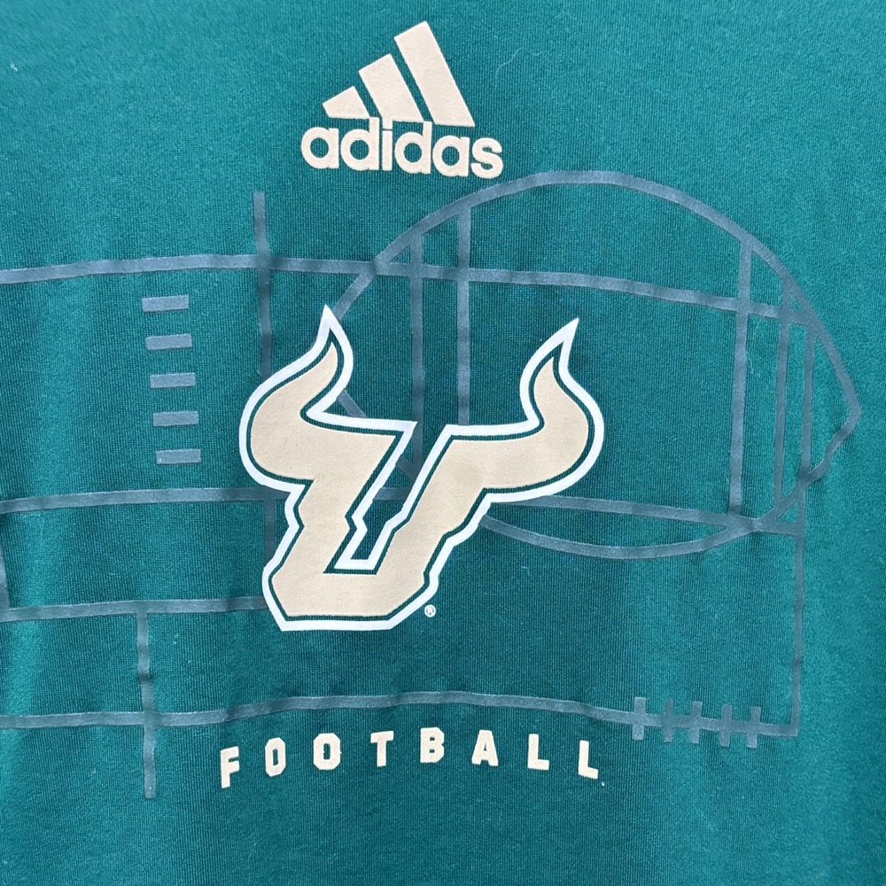 Adidas Men’s Go Bulls USF Dark Green Long Sleeve Football Tee, GUC. - Picture 5 of 5